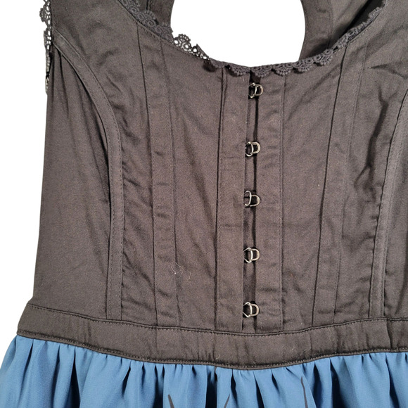Disney Alice in Wonderland Corset Dress XS Halloween Gothic Cosplay Blue Black - Picture 9 of 15